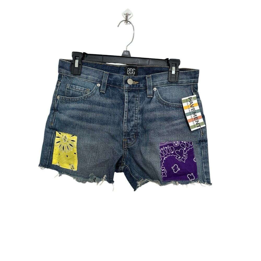 BDG High Rise Cheeky Shorts Women's Size 24 Waist Dark Wash Denim